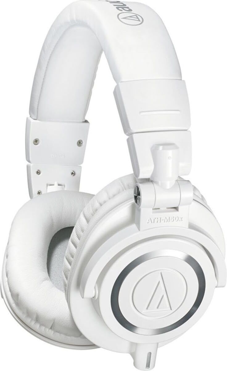audio-technica ATH-M50XWH Professional Studio Monitor Wired without Mic (White, On the Ear)