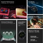 OnePlus Watch 2 with Wear OS 4, Snapdragon W5 Chipset & Up to 100 hours battery Smartwatch (Black Steel Strap, Free Size) - Image 4