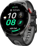 Titan Celestor|India's Most Accurate In-Built GPS |Altimeter|Barometer|Compass|Strava Smartwatch (Black Strap, Free Size)
