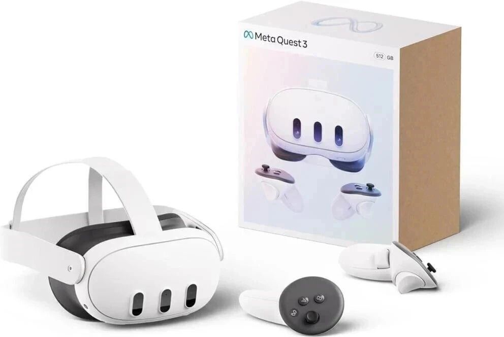 META QUEST 3S 128GB Console Online Gaming Mixed Reality Headset - All-in-One Motion Controller (White, For PC, PS4, Xbox)