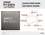 AMD Ryzen 5 5600G 3.9 GHz Upto 4.4 GHz AM4 Socket 6 Cores 12 Threads 3 kB L2 16 kB L3 Desktop Processor (Grey) - Image 2