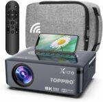 TOPPRO X1 Android 9.0 Full HD 2/16GB 5G WiFi/BT 5.0 Voice Control Remote 300 ANSI Lumen (12000 lm / 1 Speaker / Wireless / Remote Controller) Portable Projector (X1)